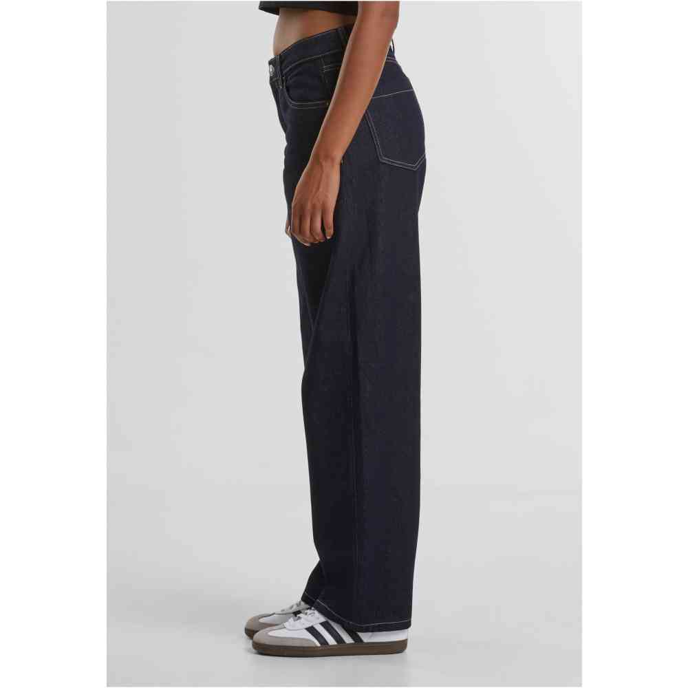 Urban Classics - Mid Waist 90´s jeans Wide leg trousers - Blue